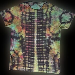 Gildan Black and Multicolor Tie-Dye T-Shirt